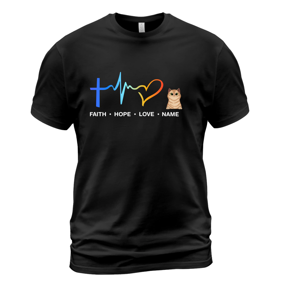 Faith, Hope, Love T-Shirt - Personalized T-Shirt - Single Pet