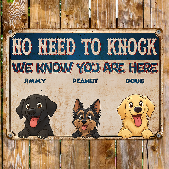 Personalized Metal Sign - Entrance Decoration - Pets Metal Sign - Up To 6 Pets