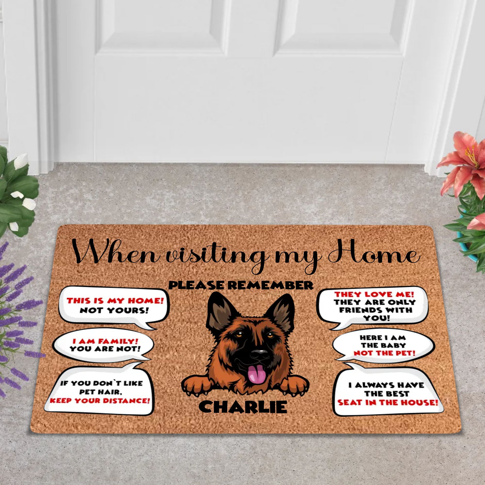 Personalized Pets Doormat - Up to 6 Pets - Decorative Mat - Funny Custom Doormat