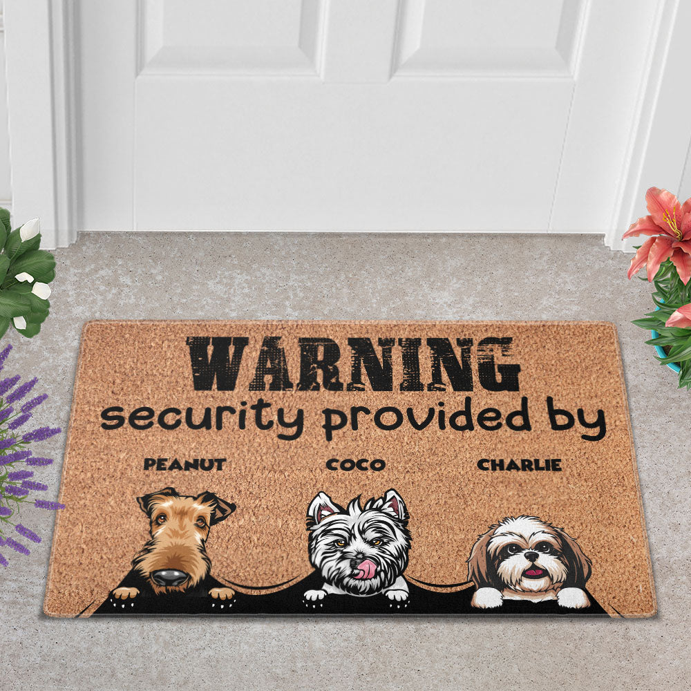 Personalized Pets Doormat - Up to 6 Pets - Decorative Mat - Custom Doormat Warning