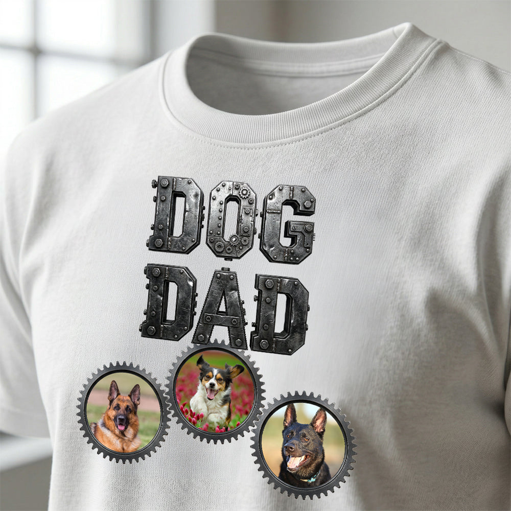 Personalized Dogs Front View Graphic Print Gears T-Shirt