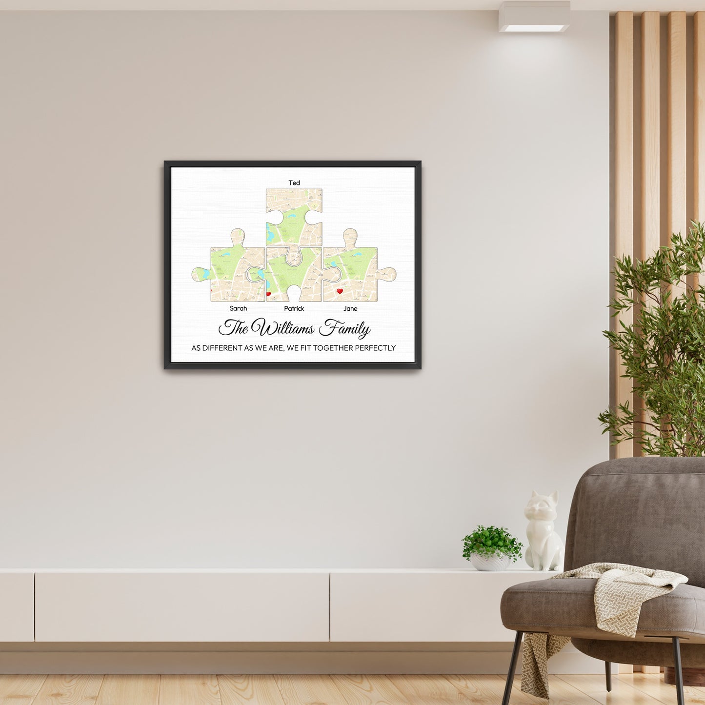 Family Puzzle Canvas - Location Canvas - LoveOnPrints Location Canvas - Personalized Puzzle/Location Canvas