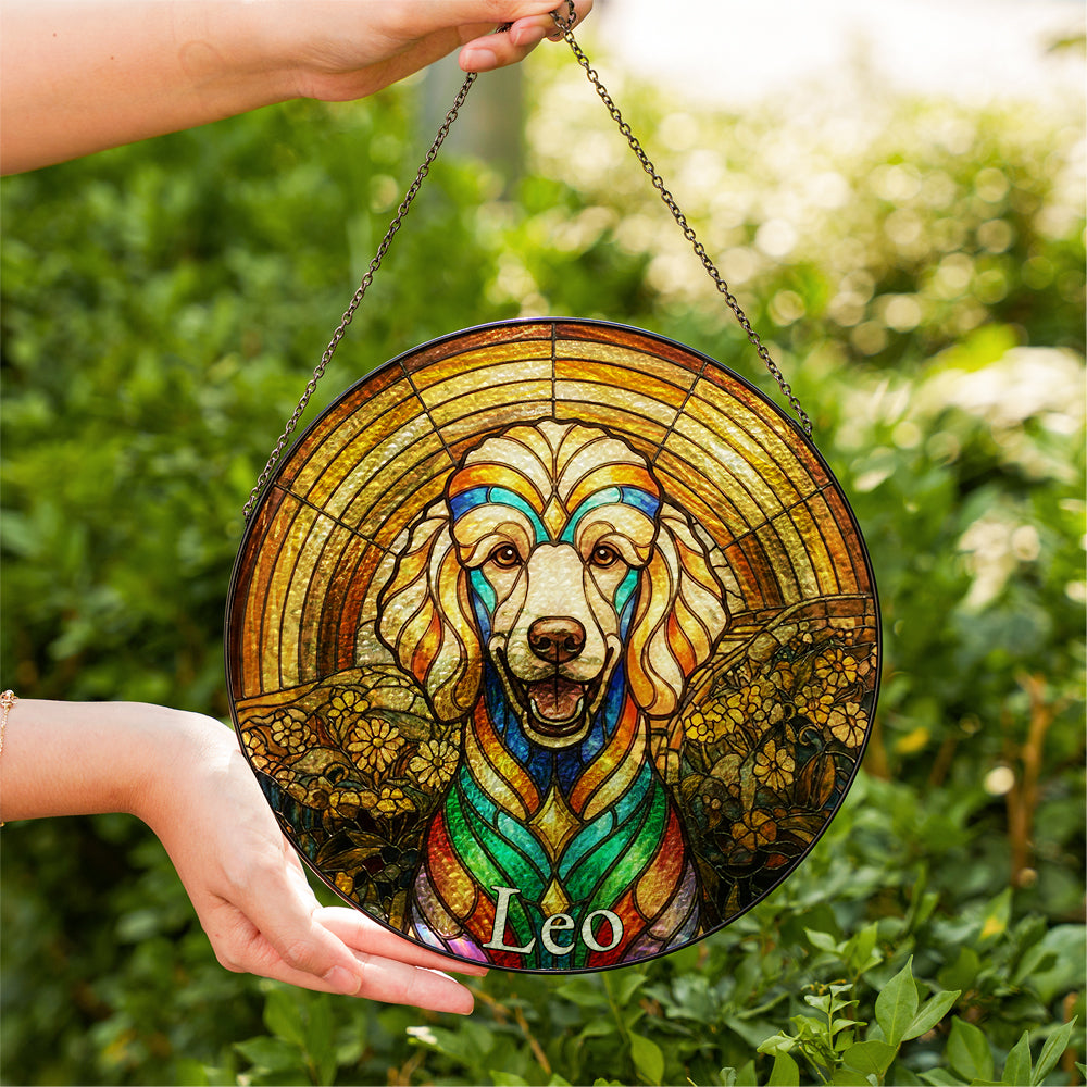 Personalized Dog Portrait Stained Glass Ornament