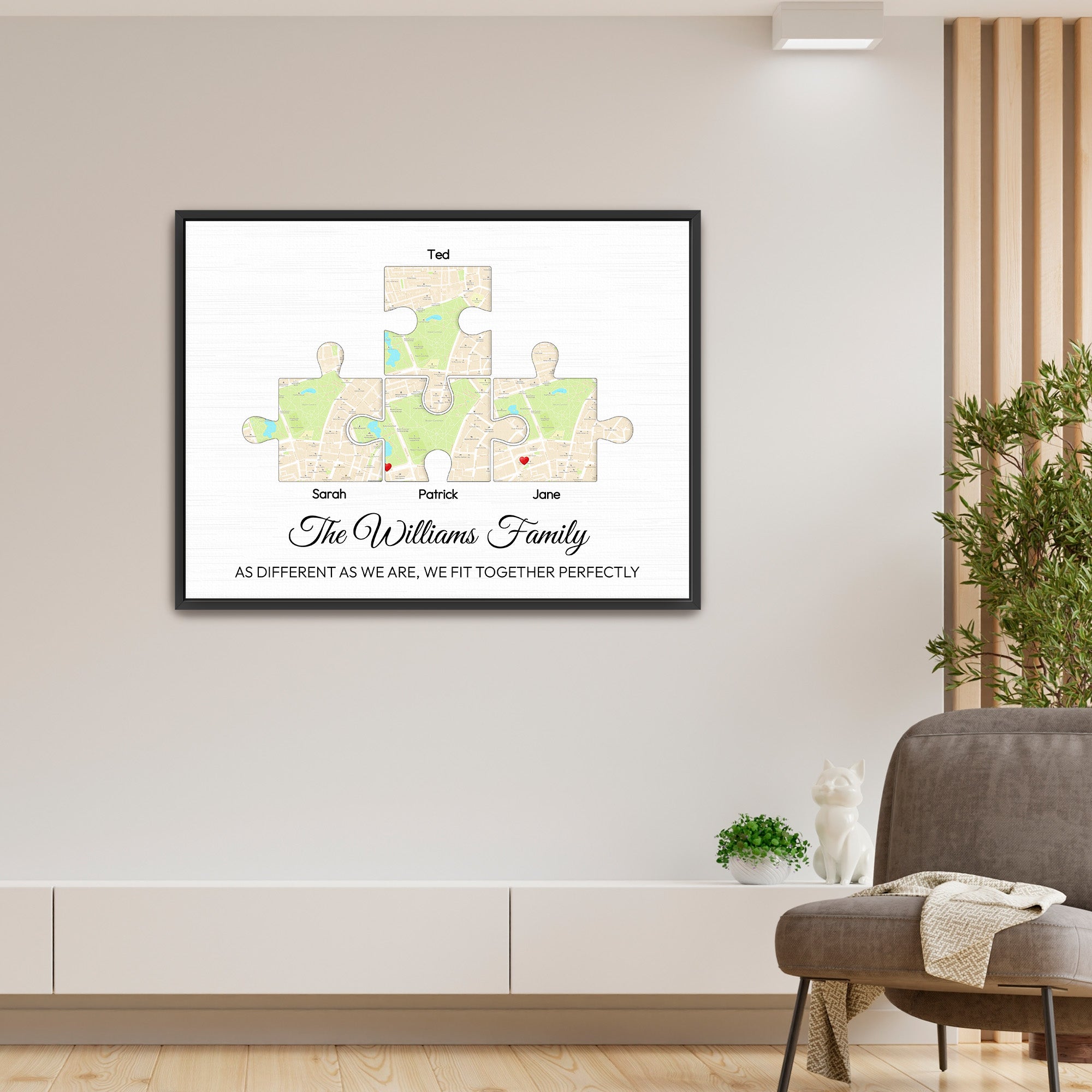 Family Puzzle Canvas - Location Canvas - LoveOnPrints Location Canvas - Personalized Puzzle/Location Canvas