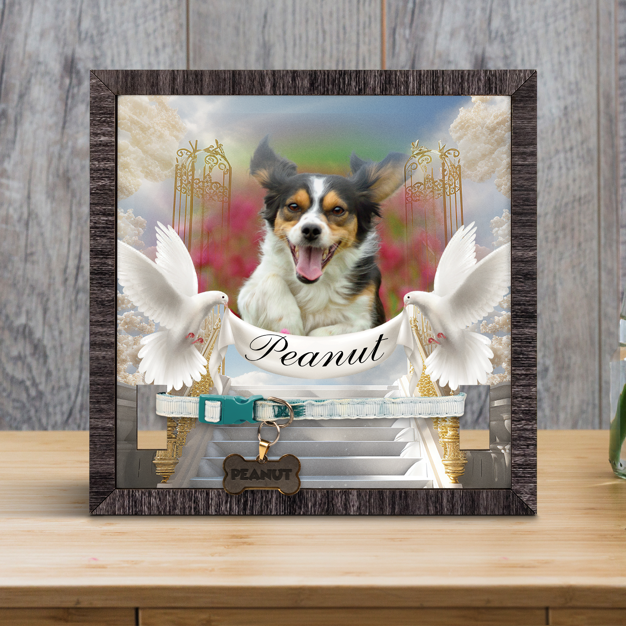 Memorial Collar Frame - Personalized Heaven Collar Frame - Memorial Keepsake