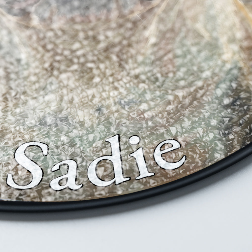 Personalized Bulldog At The Beach Stained Glass Ornament