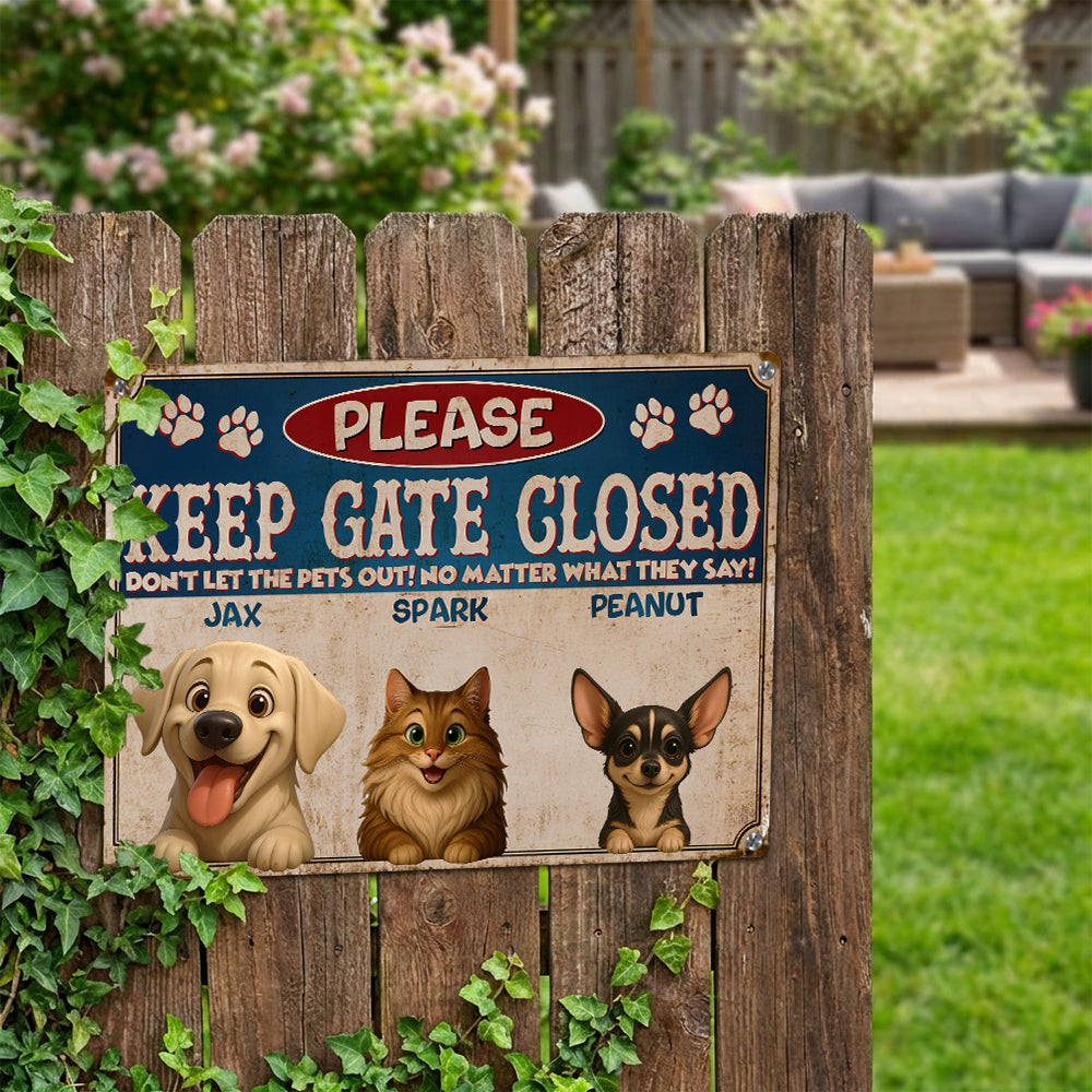 Personalized Pet Escape Artists Metal Sign