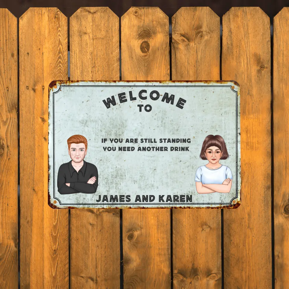 Personalized Metal Sign - Backyard Decoration - People and Pets Metal Sign