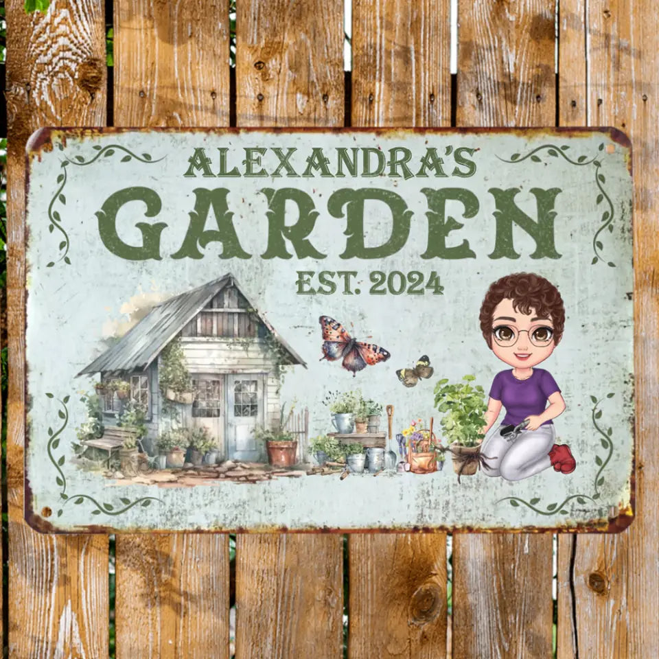 Garden Metal Sign - Personalized Metal Sign for Garden - Backyard Metal Sign