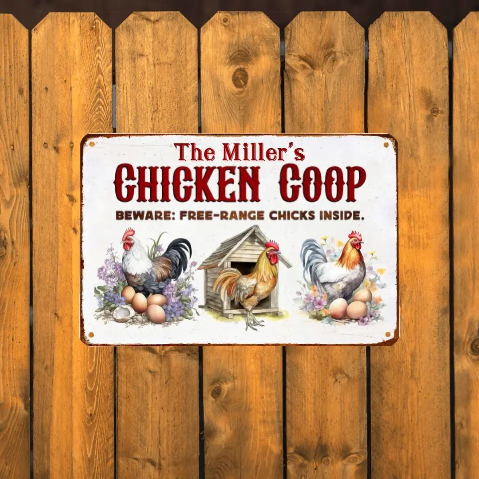 Chicken Coop Decoration - Personalized Hen House Metal Sign