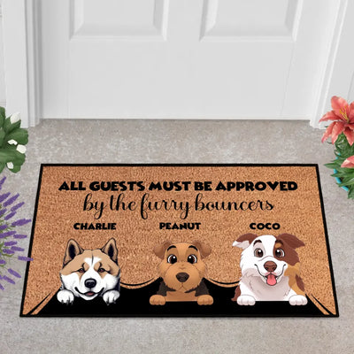 Personalized Furry Bouncers Doormat - Up to 6 Pets - Decorative Mat - Custom Doormat