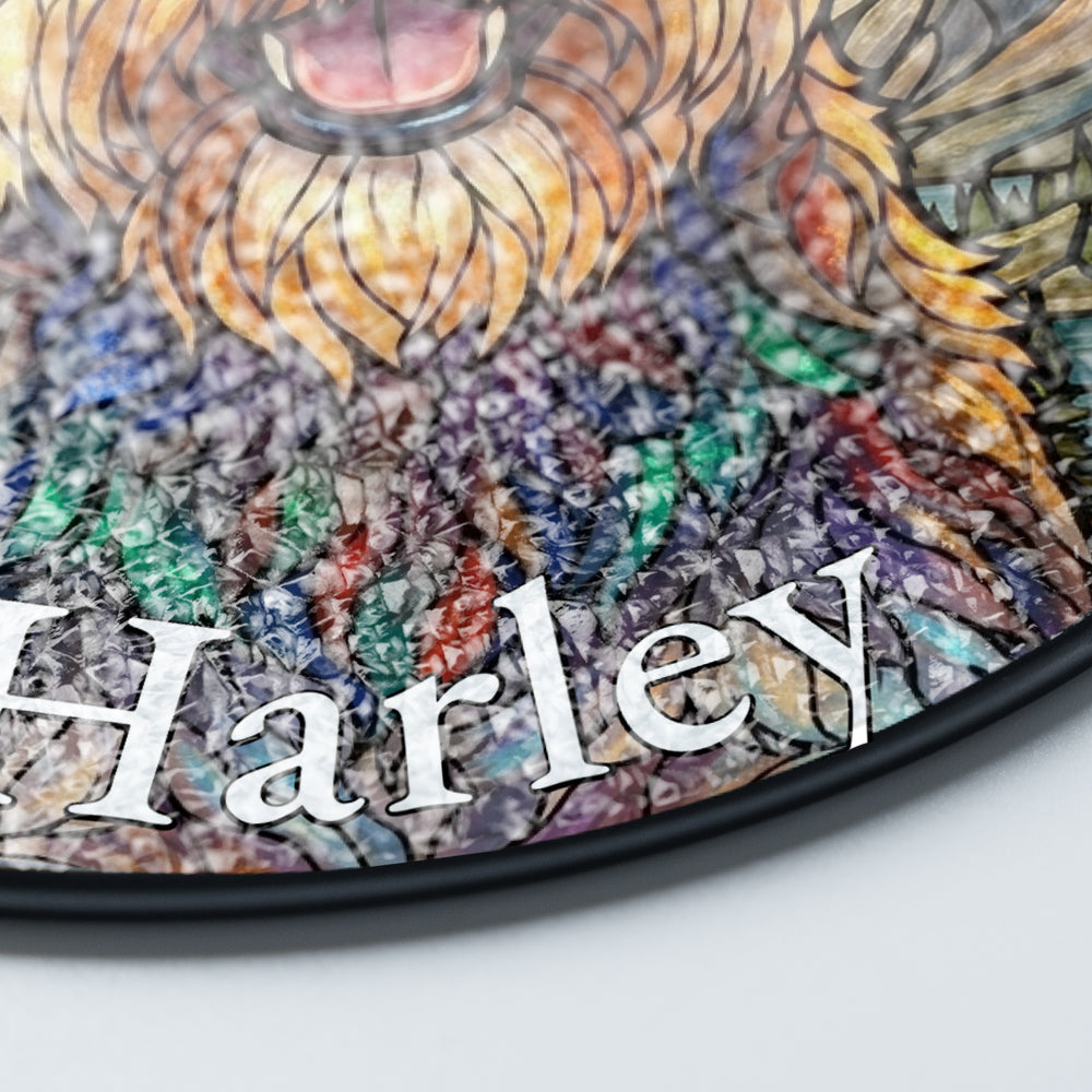 Personalized Pet Portrait Stained Glass Ornament