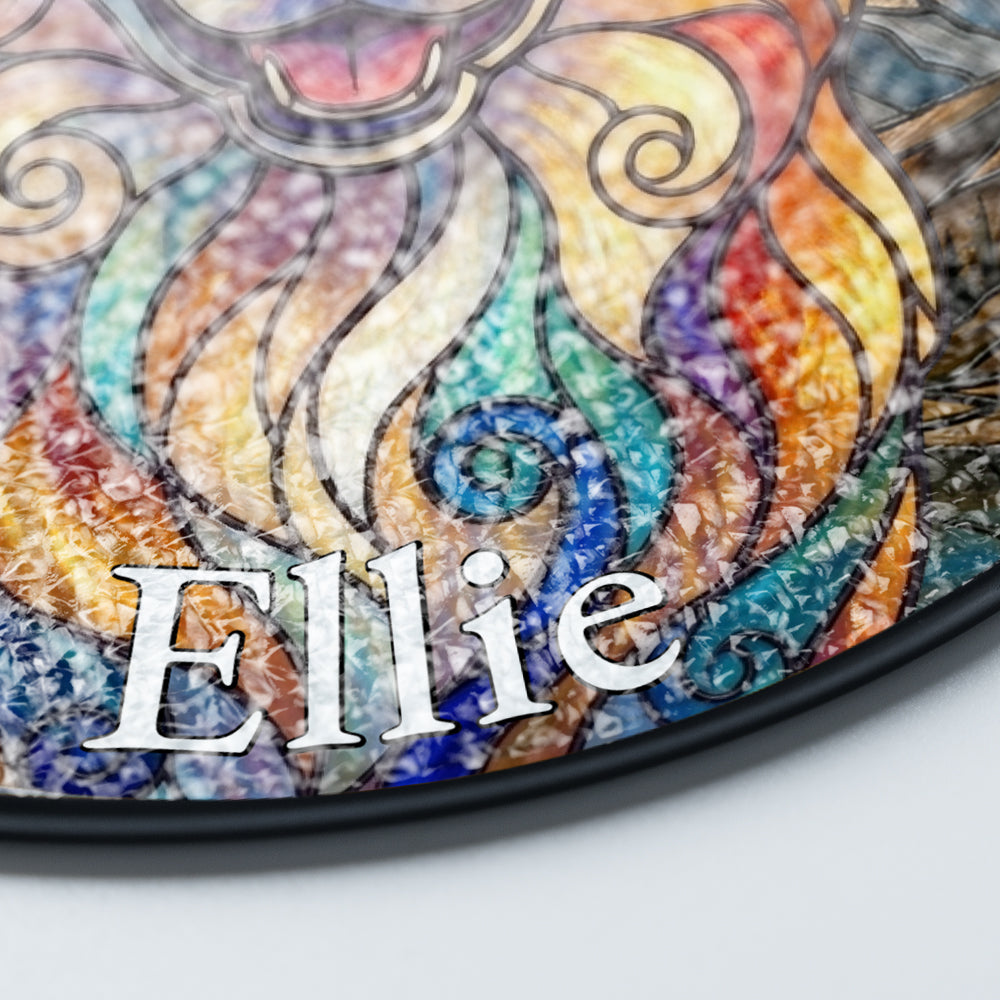 Personalized Corgi Mountainscape Stained Glass Ornament