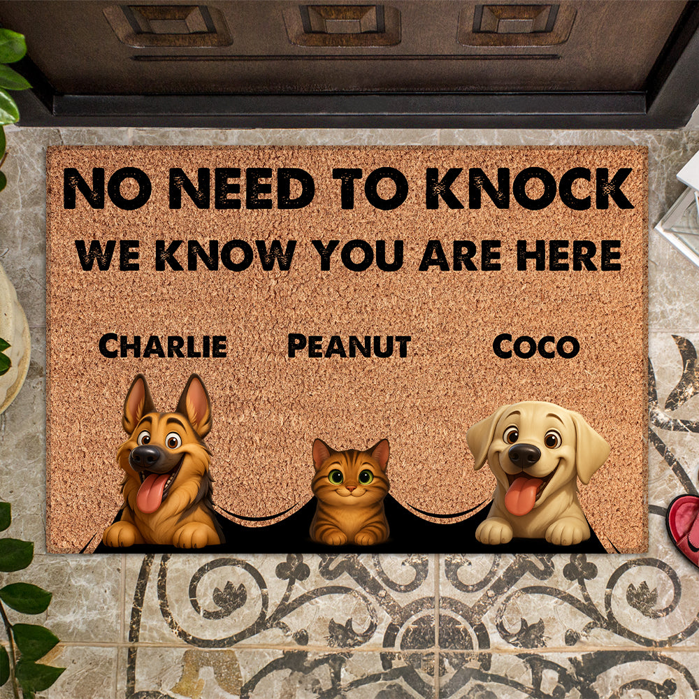 Personalized Peeking Pets Doormat