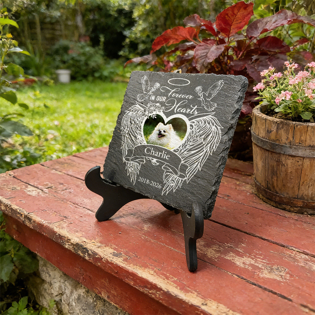Personalized Angel Wings Heart Memorial Stone