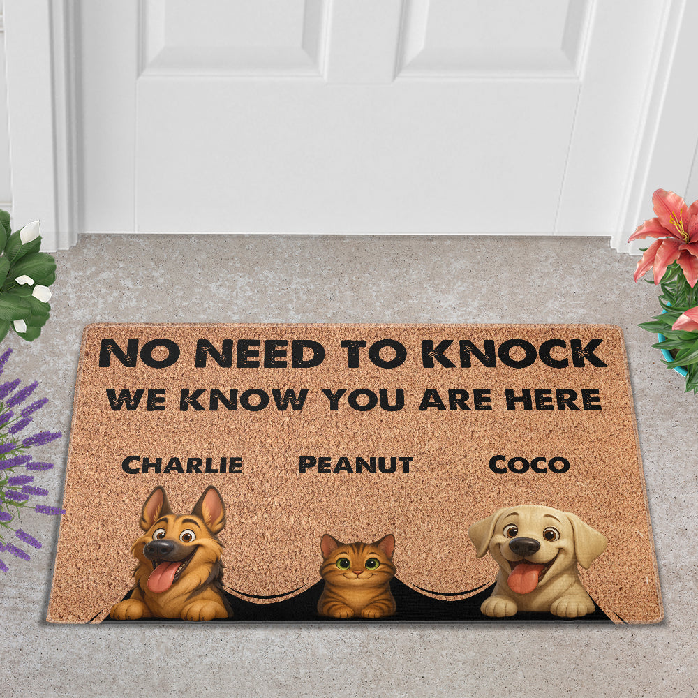 Personalized Peeking Pets Doormat