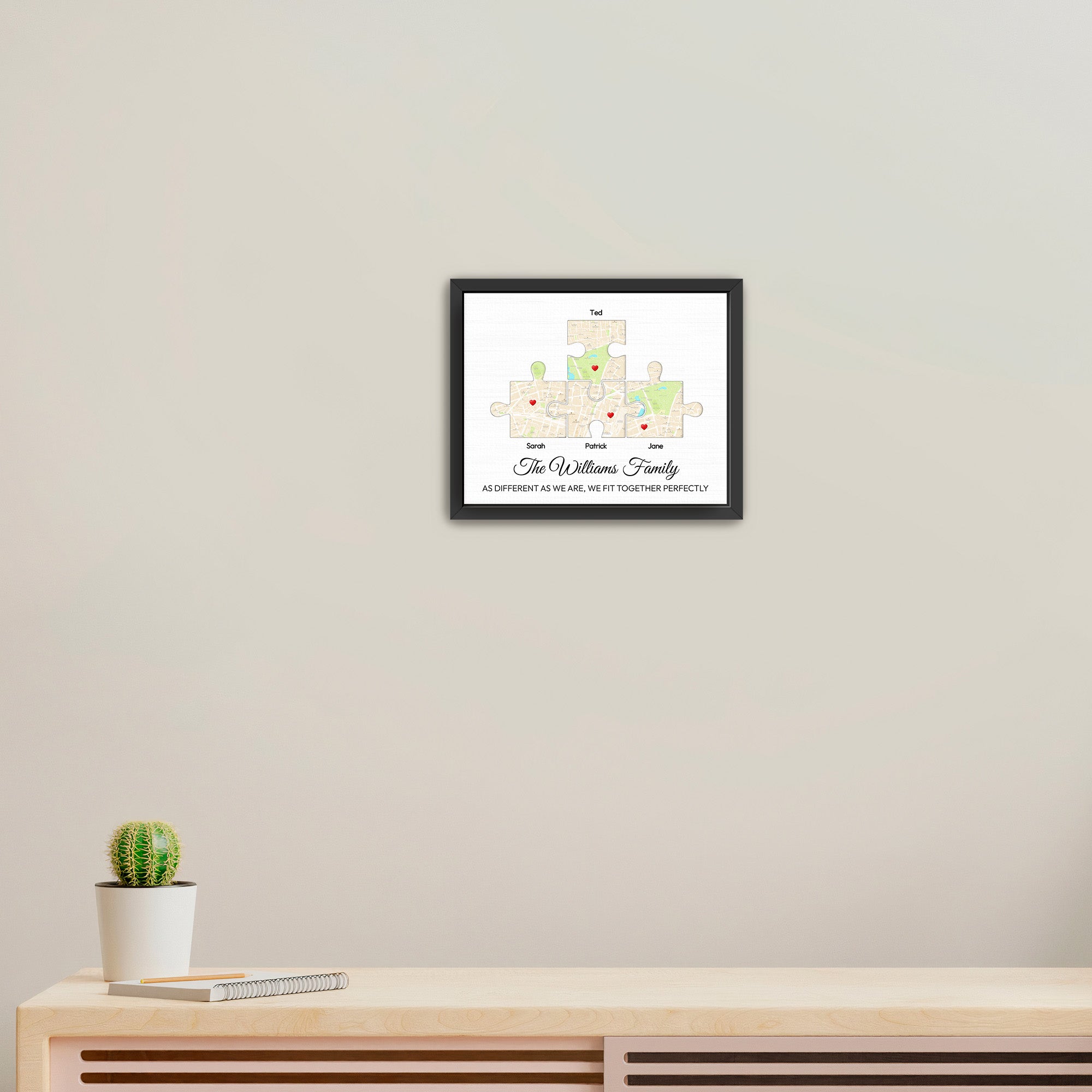 Family Puzzle Canvas - Location Canvas - LoveOnPrints Location Canvas - Personalized Puzzle/Location Canvas