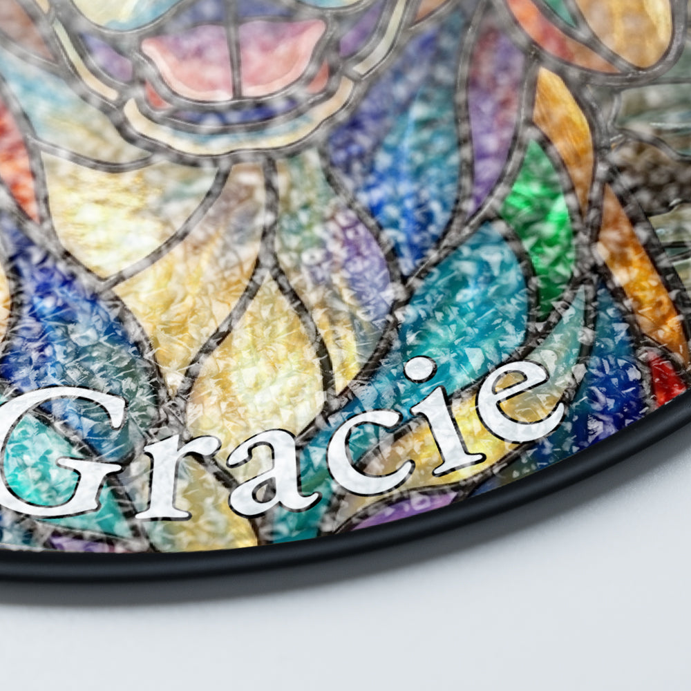 Personalized Dog Portrait Stained Glass Ornament