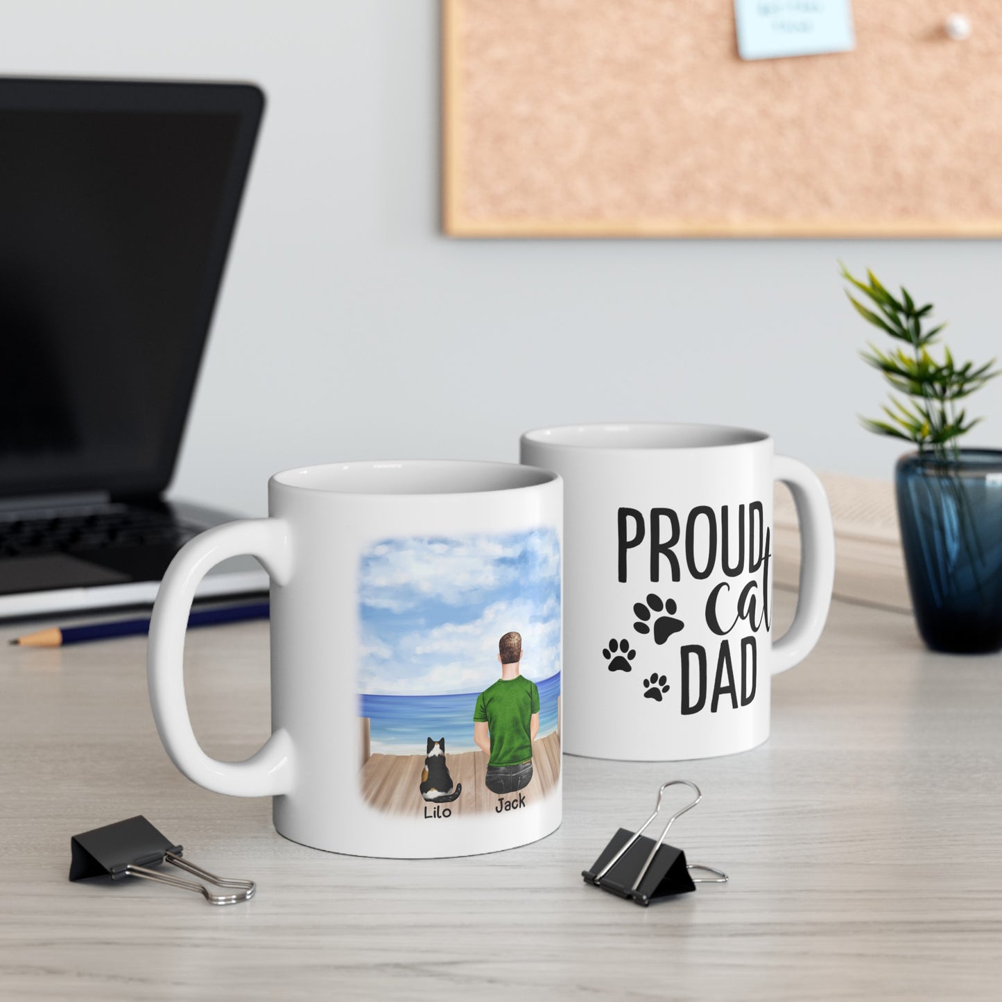 Cat Dad Mug - Personalized Cat Dad Mug