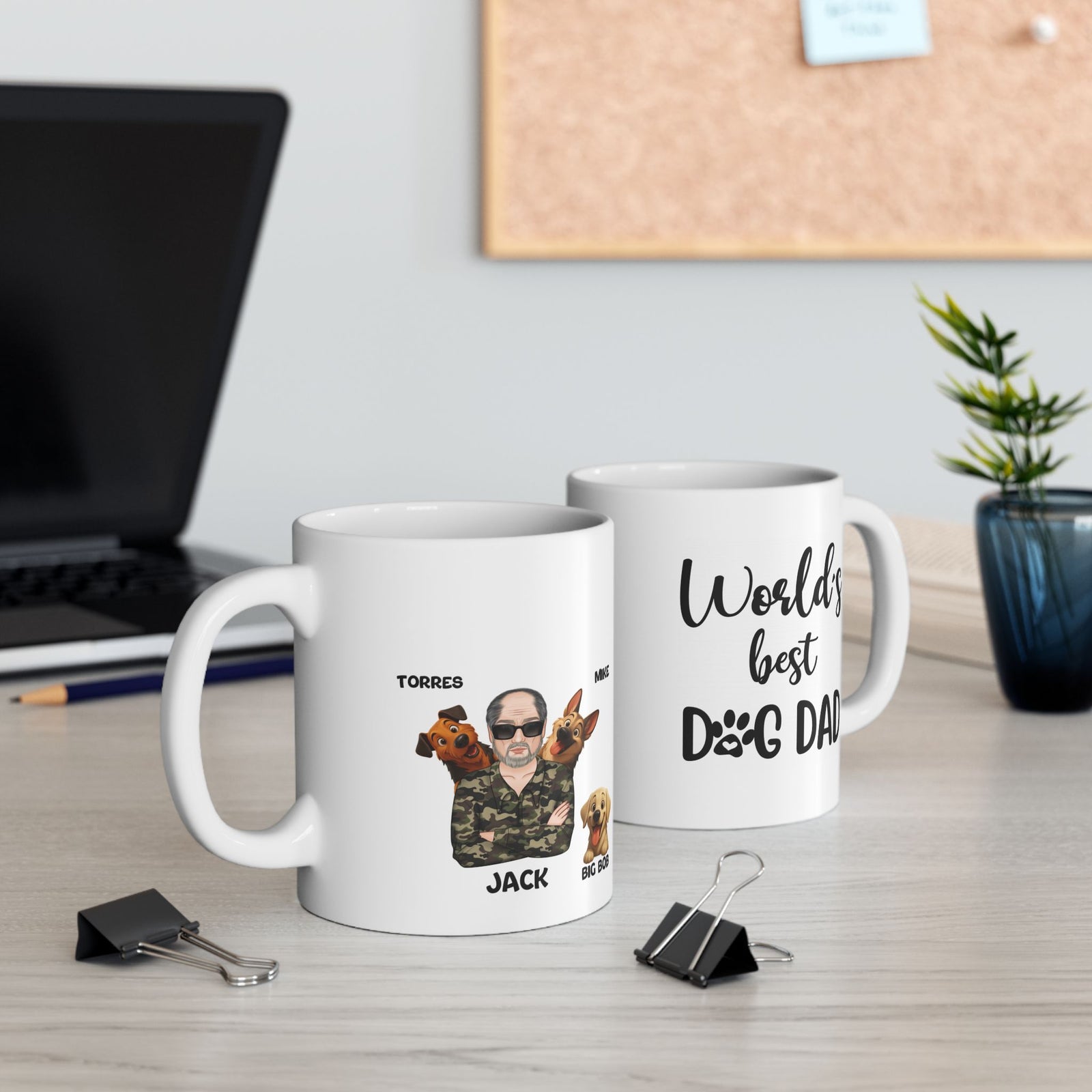 Dog Dad Mug - Personalized Dog Dad Mug with Up To 6 Dogs