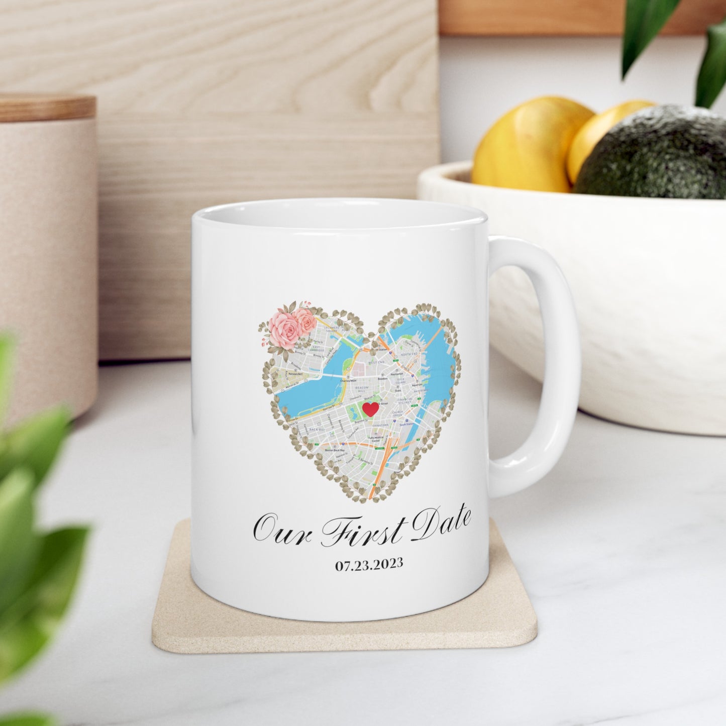 Personalized Couples Mug with Location - Gift for Him/Her - Our First Date