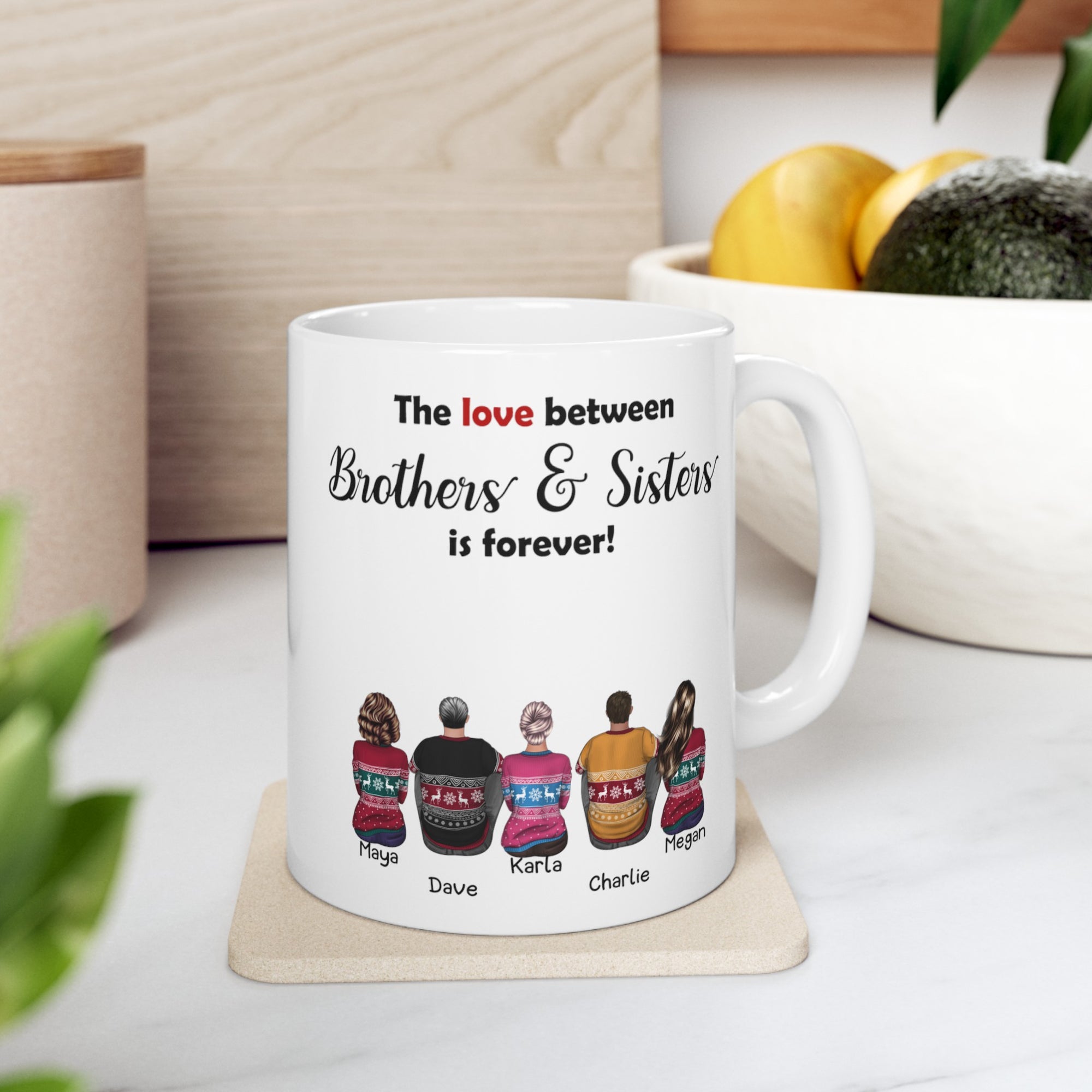 Family Mug - Personalized Siblings Mug - Up to 9 People - Friends Mug