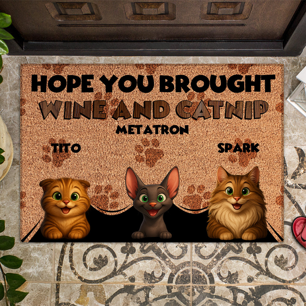 Personalized Cats Doormat - Up to 6 Pets - Decorative Mat - Custom Doormat