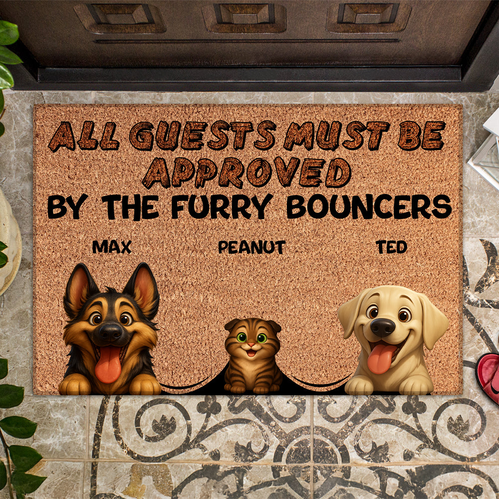 Personalized Dogs Doormat - Up to 6 Pets - Decorative Mat - Custom Doormat V2