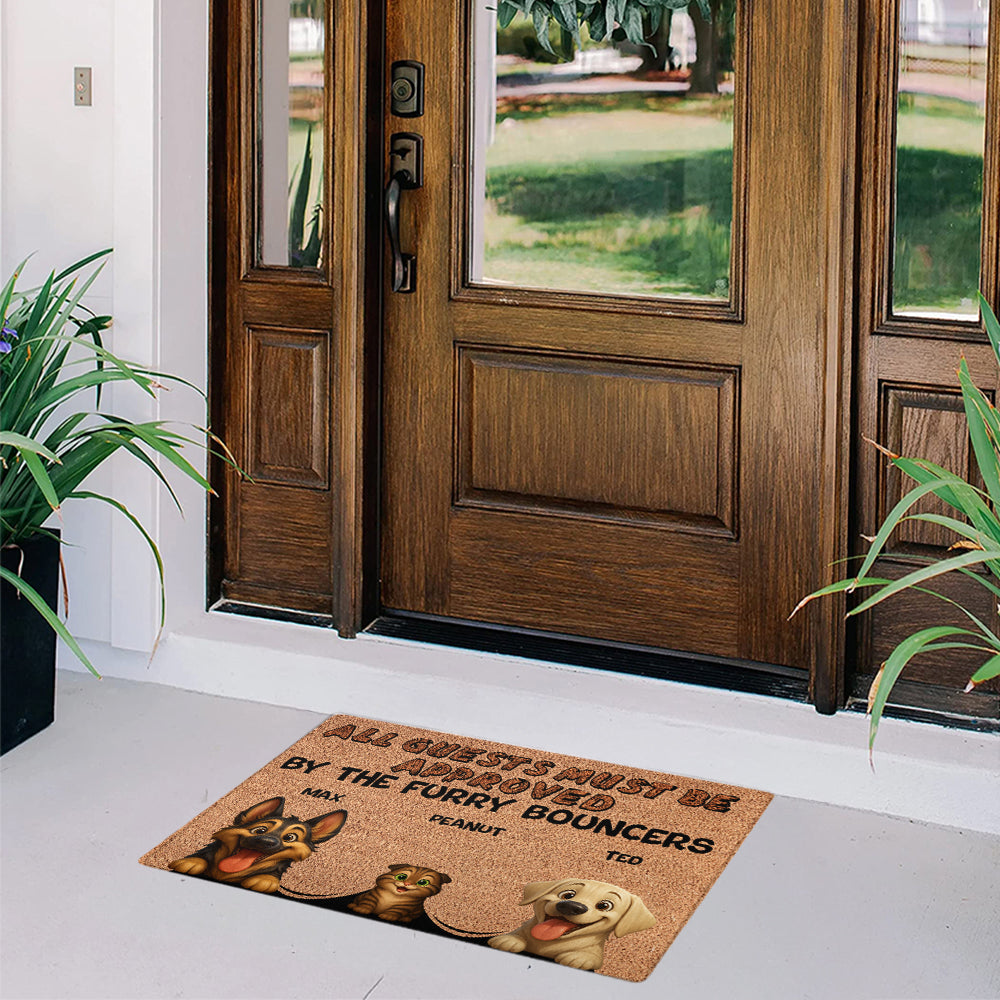 Personalized Dogs Doormat - Up to 6 Pets - Decorative Mat - Custom Doormat V2