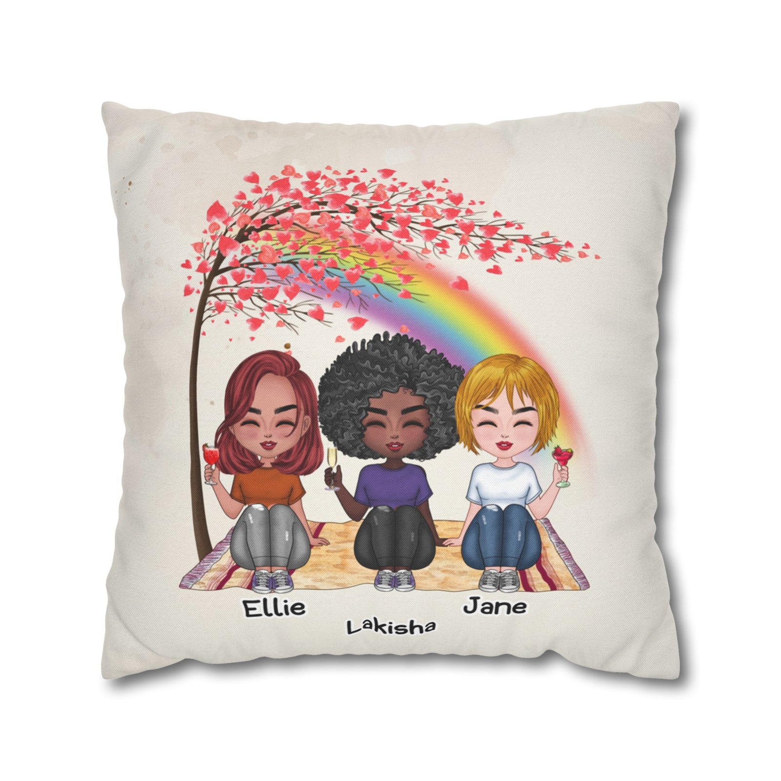 Personalized Siblings Pillow Case - Up to 5 Sisters - Best Friends Pillow Case