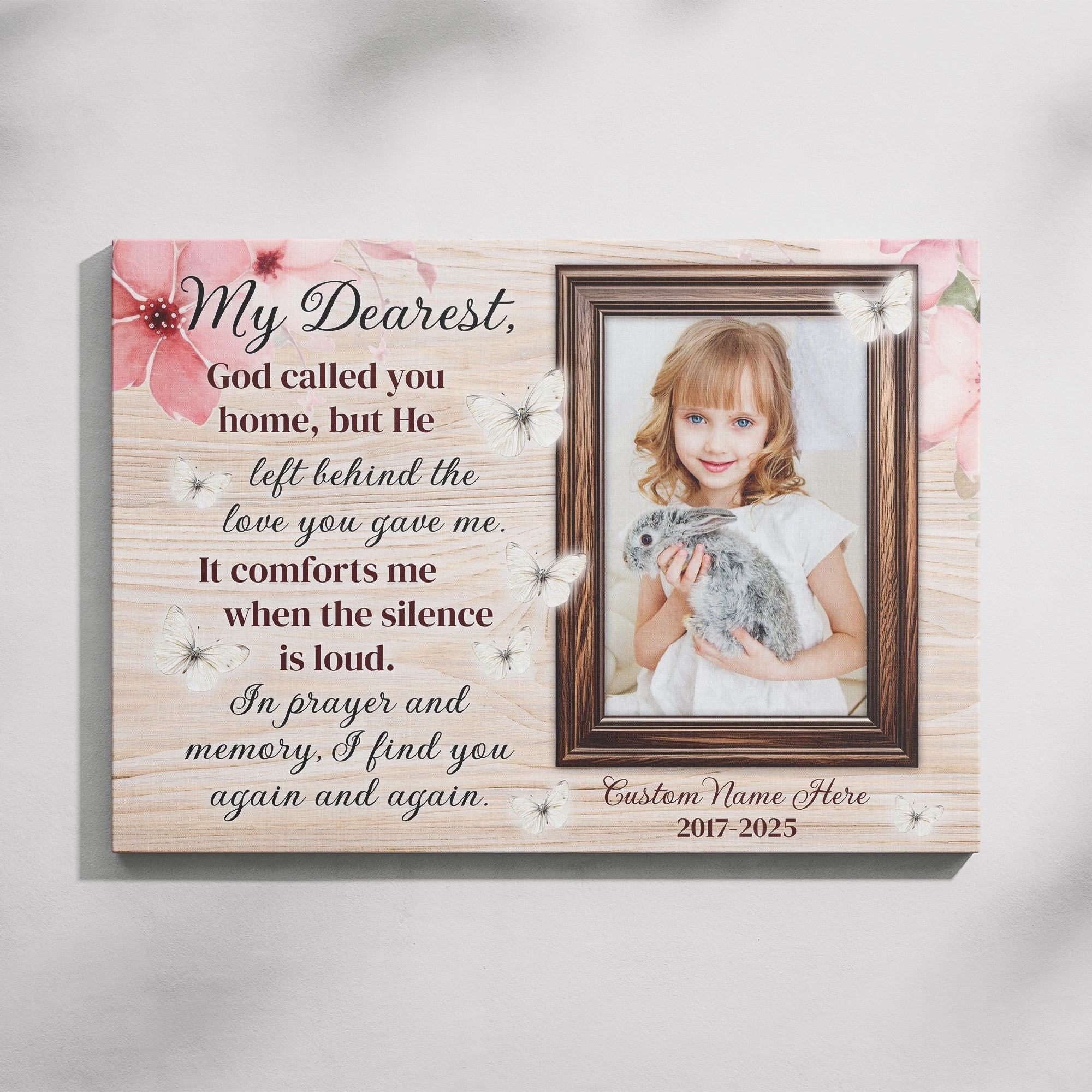Personalized Memorial Canvas – In Loving Memory Photo Gift with Name & Date