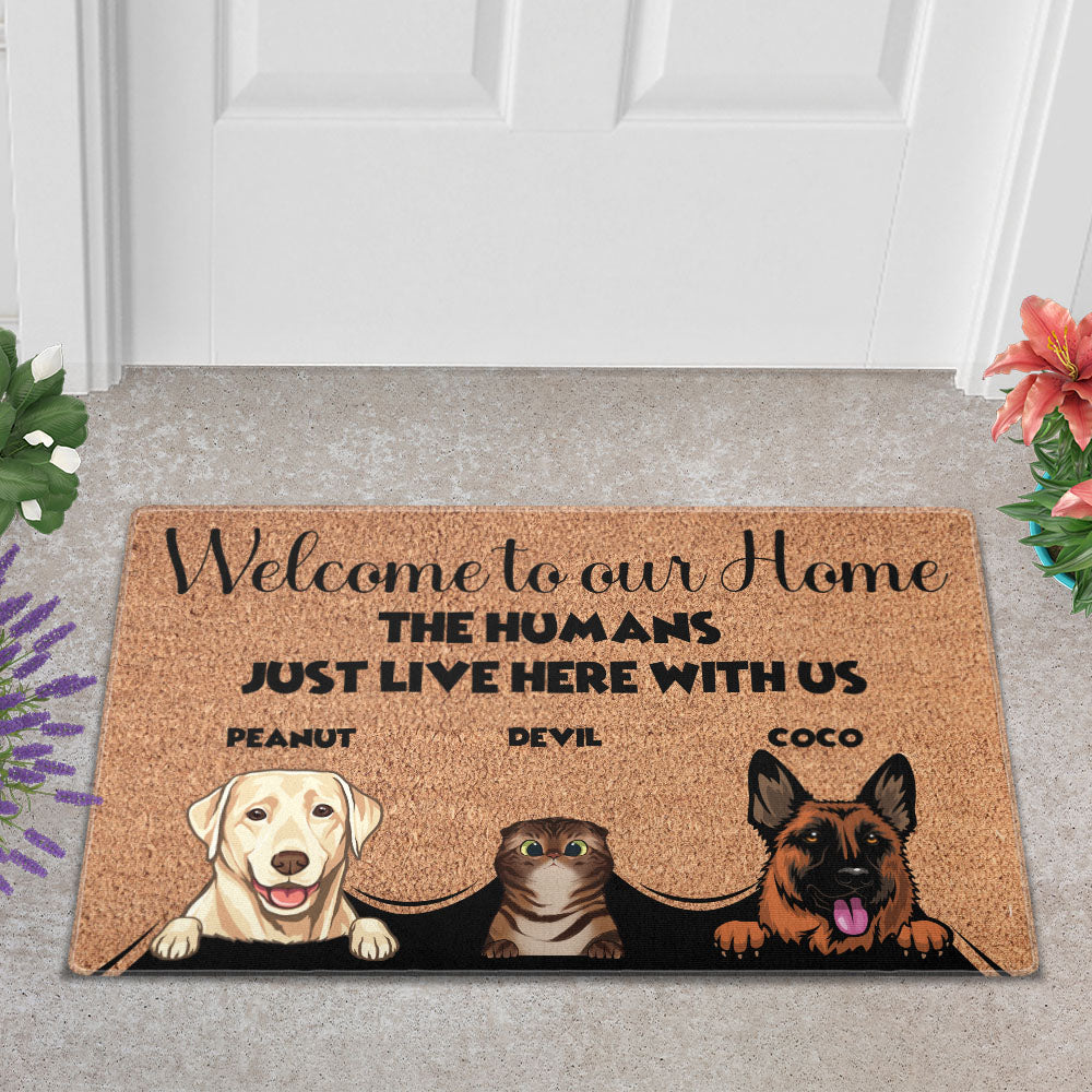 Personalized Dogs Doormat - Up to 6 Pets - Decorative Mat - Custom Doormat