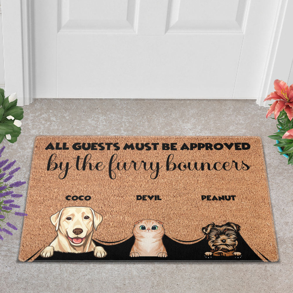 Personalized Furry Bouncers Doormat - Up to 6 Pets - Decorative Mat - Custom Doormat