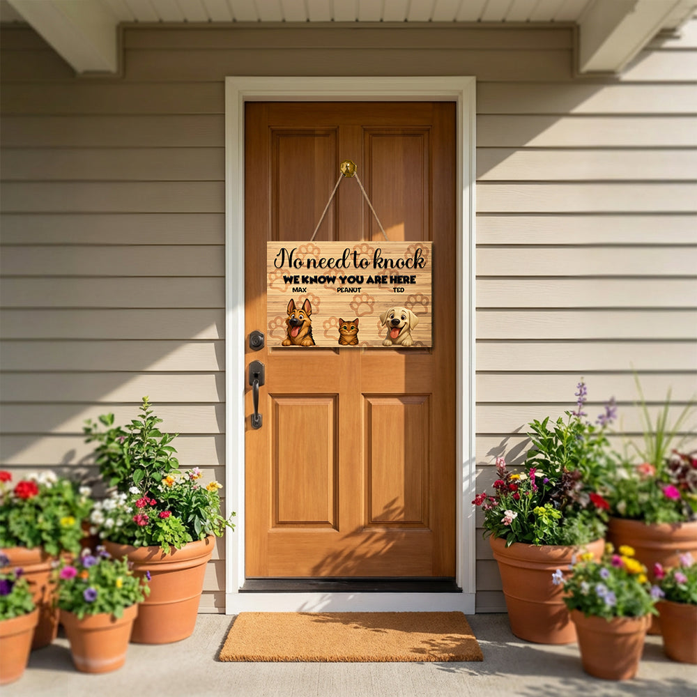 Personalized We Know You're Here Wood Sign