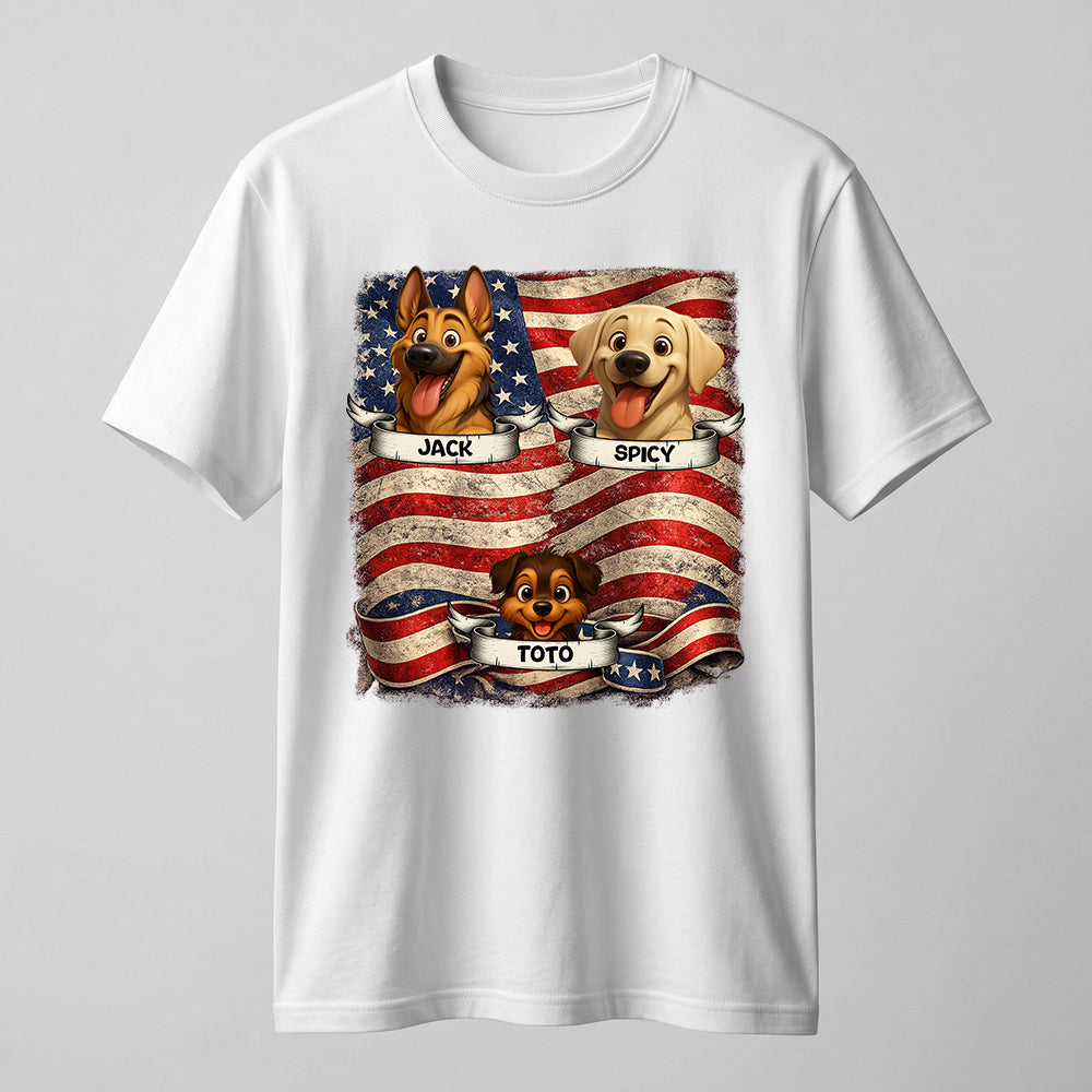 Personalized Patriotic Pups T-shirt