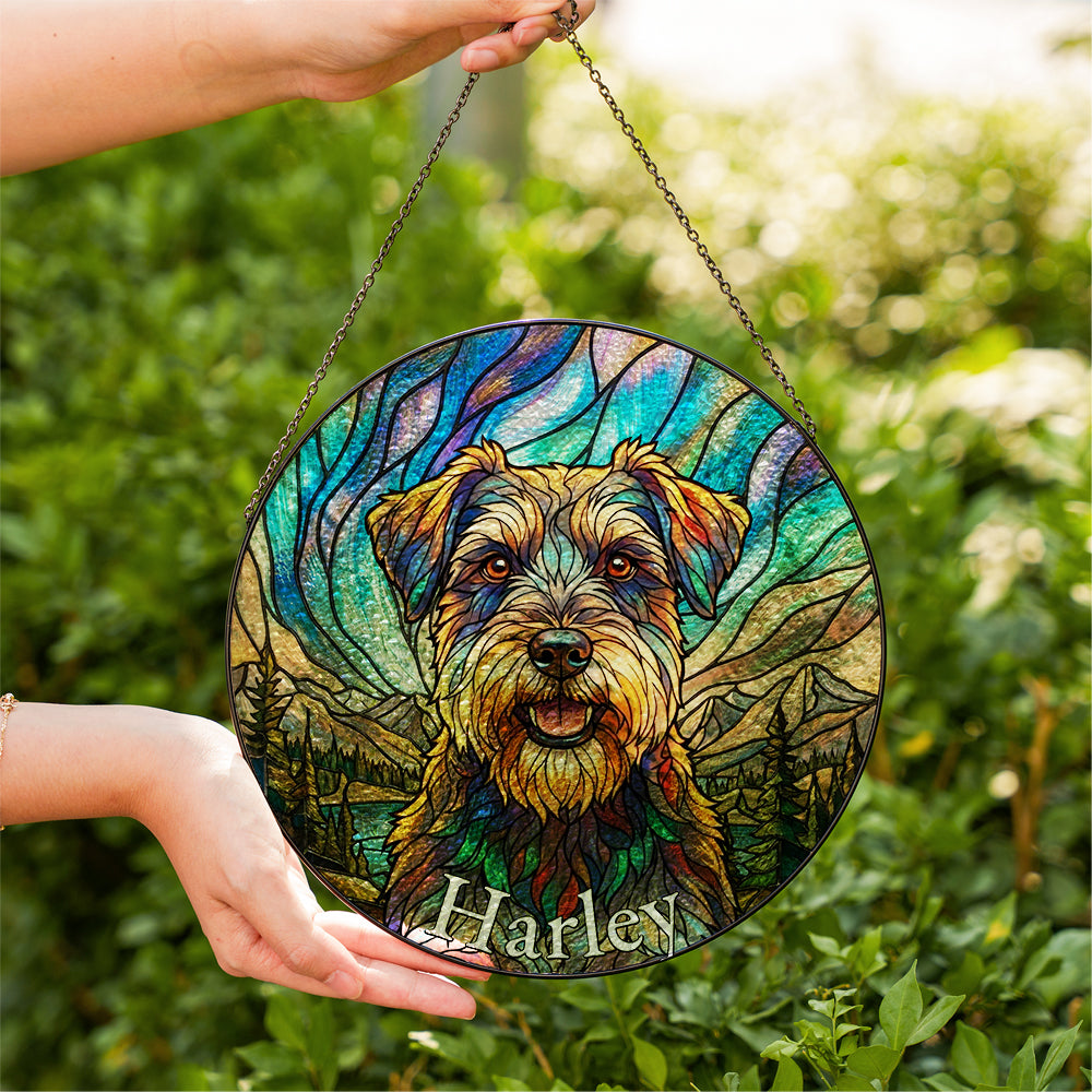 Personalized Pet Portrait Stained Glass Ornament