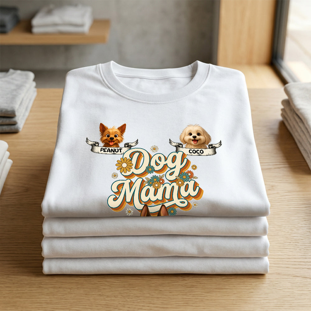 Personalized Dog Mama Pet Portraits T-shirt