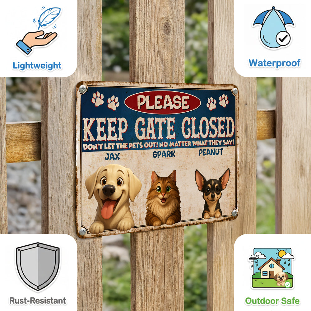 Personalized Pet Escape Artists Metal Sign