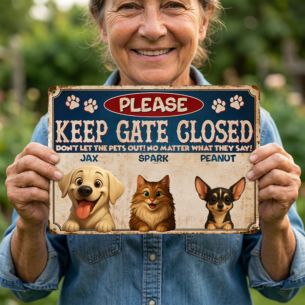 Personalized Pet Escape Artists Metal Sign