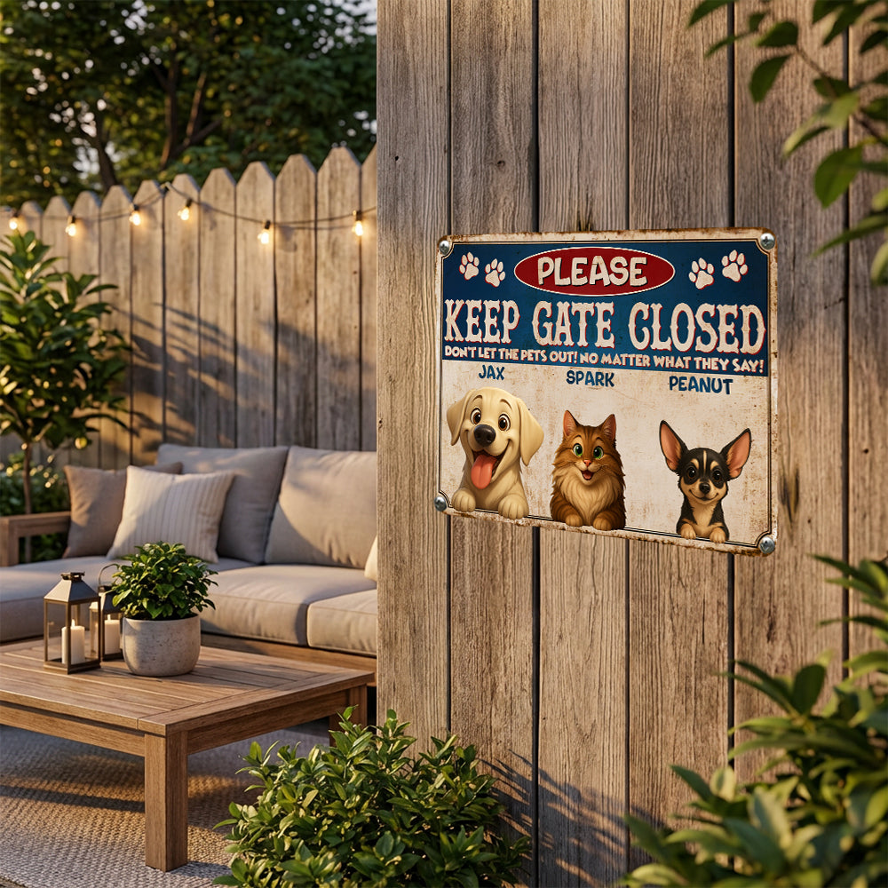 Personalized Pet Escape Artists Metal Sign