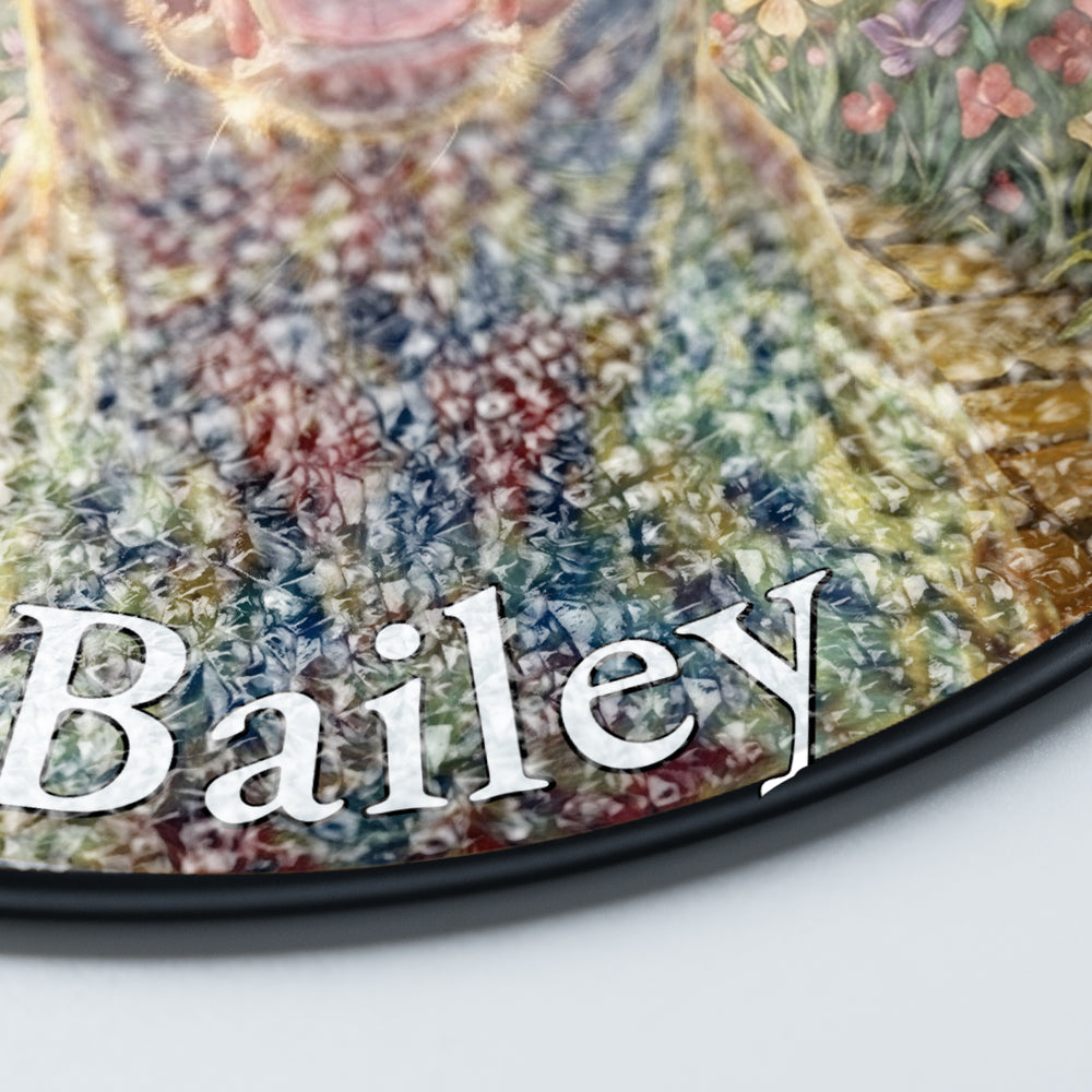 Personalized Dog Rainbow Bridge Stained Glass Ornament