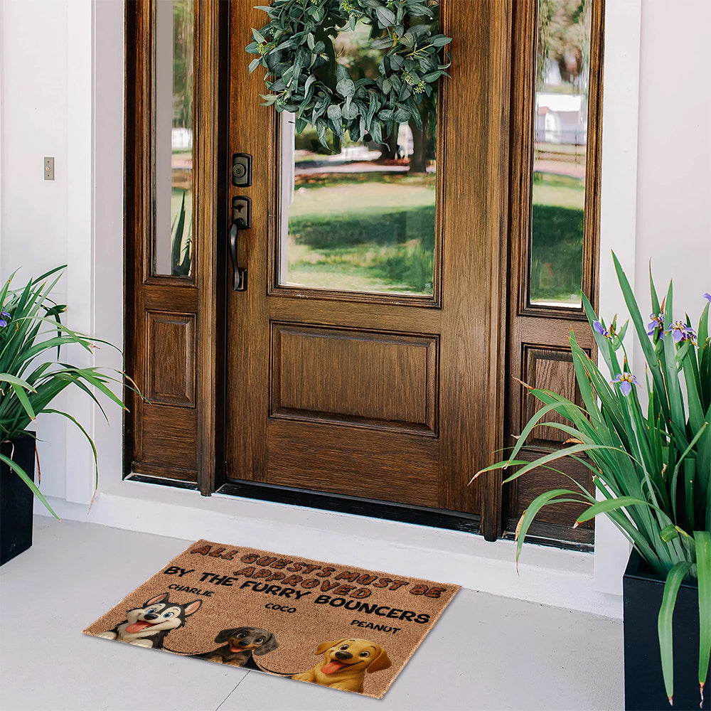 Personalized Pets Doormat - Up to 6 Pets - Decorative Mat - Upload Photo - All guests must be approved by V2