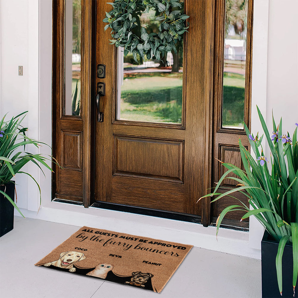 Personalized Furry Bouncers Doormat - Up to 6 Pets - Decorative Mat - Custom Doormat