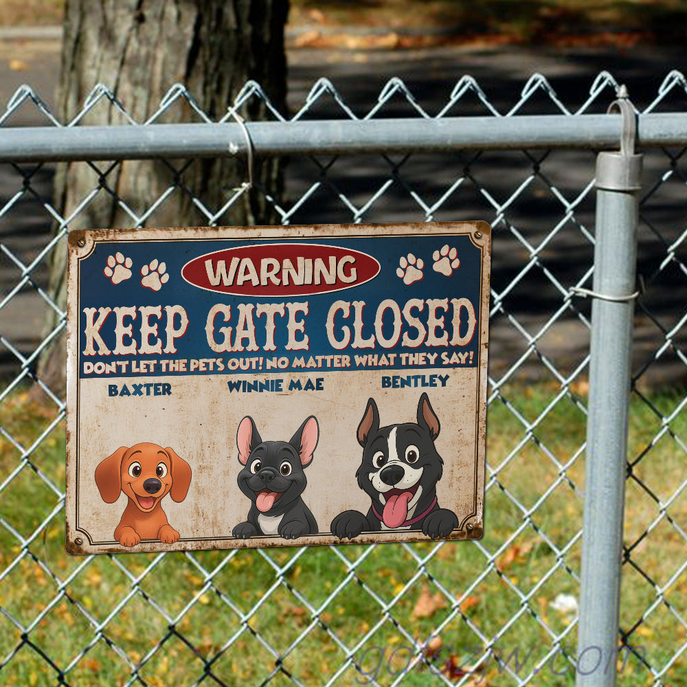 Personalized Metal Entrance Sign – Custom Pet Design – Up to 6 Pets – Unique Personalized Gift