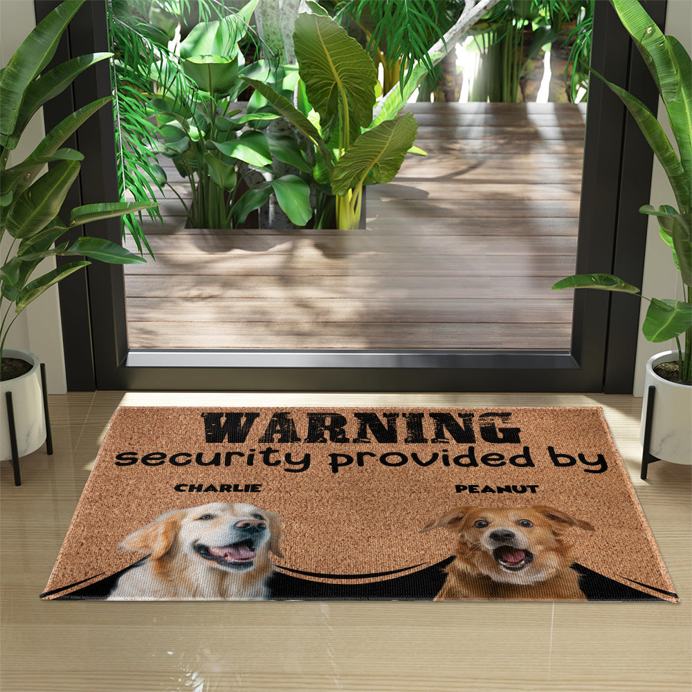 Personalized Pets Doormat - Up to 6 Pets 
- Decorative Mat - Upload Photo - Warning