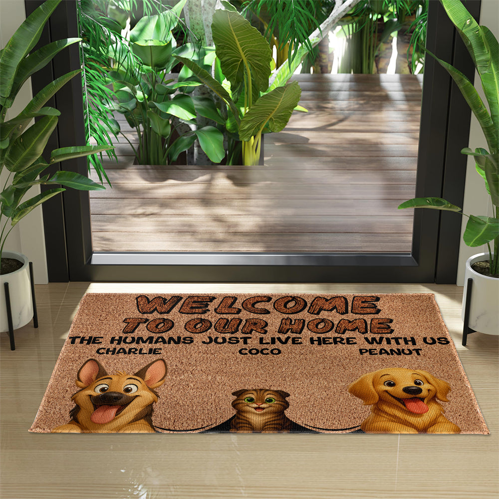 Personalized Dogs Doormat - Up to 6 Pets - Decorative Mat - Custom Doormat V2
