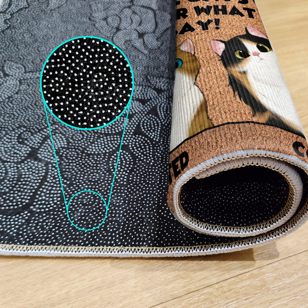 Personalized Keep Door Shut Doormat - Up to 6 Cats - Decorative Mat - Custom Doormat