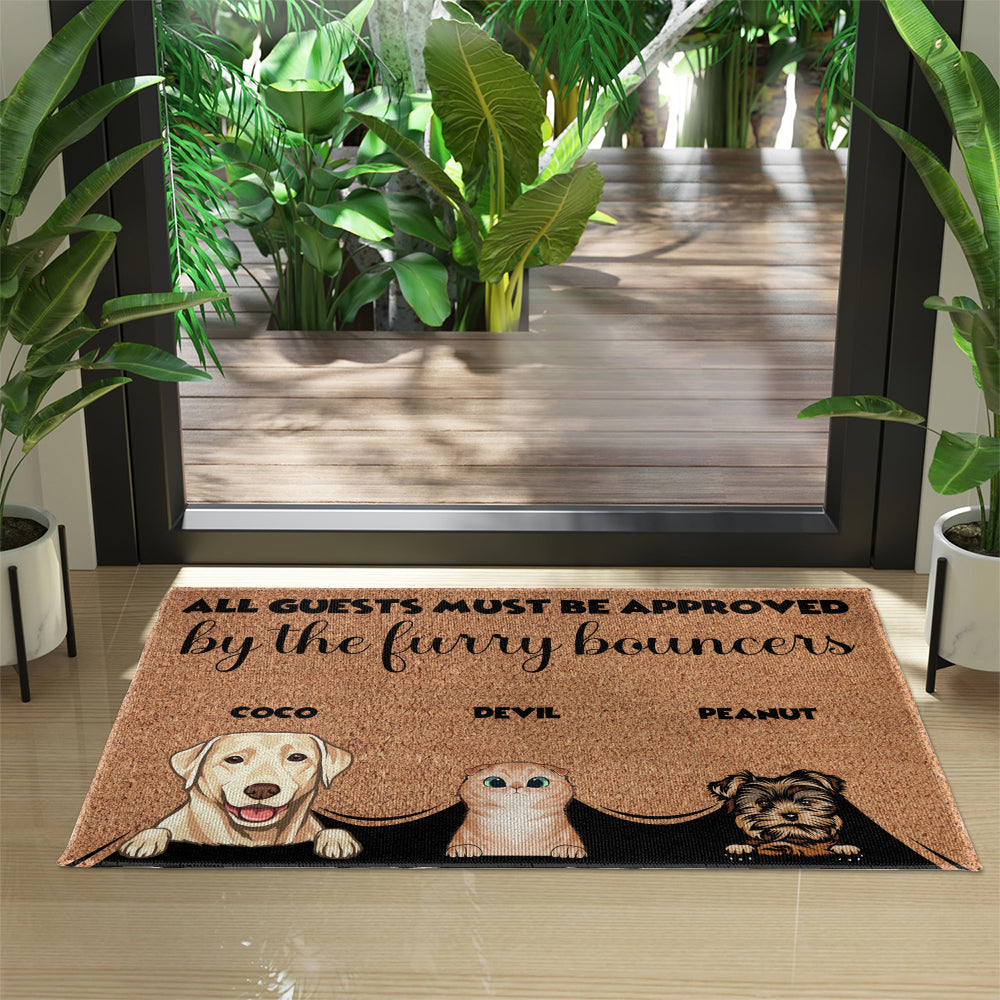 Personalized Furry Bouncers Doormat - Up to 6 Pets - Decorative Mat - Custom Doormat