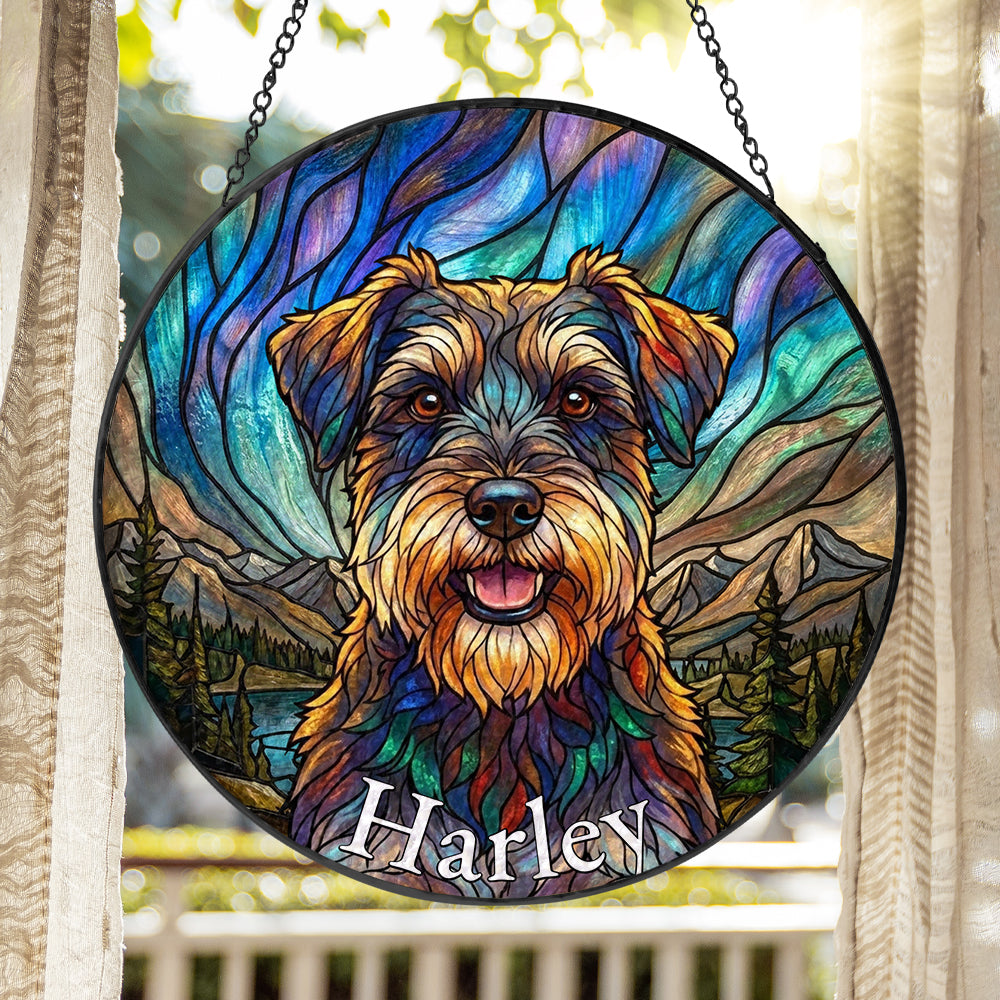 Personalized Pet Portrait Stained Glass Ornament