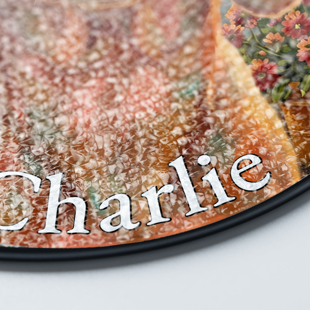 Personalized Dachshund Portrait Stained Glass Ornament
